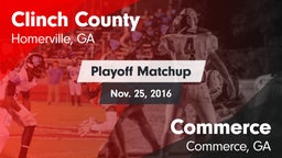 Matchup: Clinch County vs. Commerce  2016