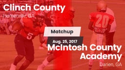 Matchup: Clinch County vs. McIntosh County Academy  2017