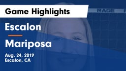 Escalon  vs Mariposa Game Highlights - Aug. 24, 2019