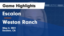 Escalon  vs Weston Ranch Game Highlights - May 4, 2021