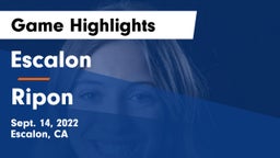 Escalon  vs Ripon Game Highlights - Sept. 14, 2022
