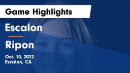 Escalon  vs Ripon  Game Highlights - Oct. 10, 2022