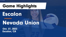 Escalon  vs Nevada Union Game Highlights - Oct. 27, 2022