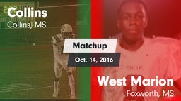 Matchup: Collins vs. West Marion  2016