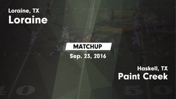Matchup: Loraine vs. Paint Creek  2016