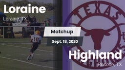 Matchup: Loraine vs. Highland  2020