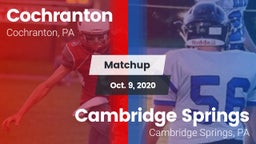Matchup: Cochranton vs. Cambridge Springs  2020