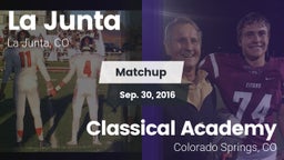 Matchup: La Junta vs. Classical Academy  2016