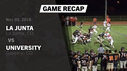 Recap: La Junta  vs. University  2016