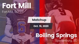 Matchup: Fort Mill vs. Boiling Springs  2020