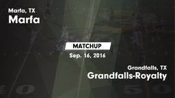 Matchup: Marfa vs. Grandfalls-Royalty  2016