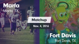 Matchup: Marfa vs. Fort Davis  2016