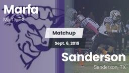 Matchup: Marfa vs. Sanderson  2019