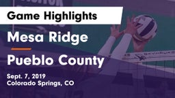 Mesa Ridge  vs Pueblo County  Game Highlights - Sept. 7, 2019