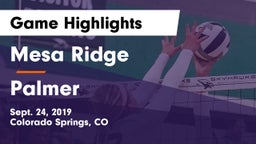 Mesa Ridge  vs Palmer  Game Highlights - Sept. 24, 2019