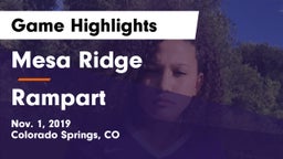 Mesa Ridge  vs Rampart  Game Highlights - Nov. 1, 2019