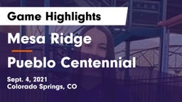 Mesa Ridge  vs Pueblo Centennial Game Highlights - Sept. 4, 2021