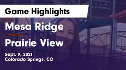 Mesa Ridge  vs Prairie View Game Highlights - Sept. 9, 2021