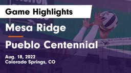 Mesa Ridge  vs Pueblo Centennial Game Highlights - Aug. 18, 2022