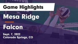 Mesa Ridge  vs Falcon   Game Highlights - Sept. 7, 2022