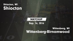 Matchup: Shiocton vs. Wittenberg-Birnamwood  2016