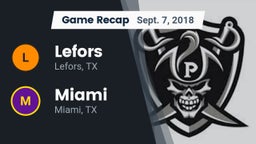 Recap: Lefors  vs. Miami  2018