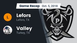Recap: Lefors  vs. Valley  2018
