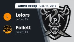 Recap: Lefors  vs. Follett  2018