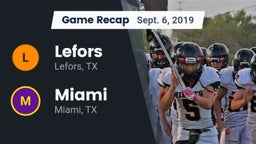 Recap: Lefors  vs. Miami  2019