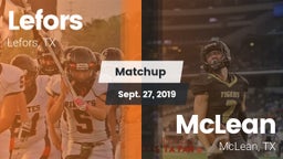 Matchup: Lefors vs. McLean  2019
