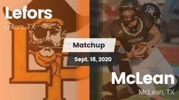 Matchup: Lefors vs. McLean  2020
