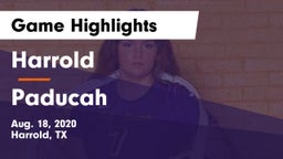 Harrold  vs Paducah  Game Highlights - Aug. 18, 2020
