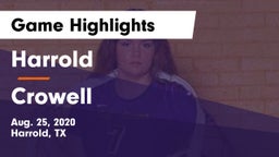 Harrold  vs Crowell  Game Highlights - Aug. 25, 2020
