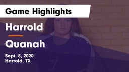 Harrold  vs Quanah  Game Highlights - Sept. 8, 2020