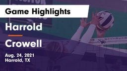 Harrold  vs Crowell  Game Highlights - Aug. 24, 2021