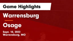 Warrensburg  vs Osage  Game Highlights - Sept. 10, 2022