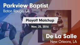 Matchup: Parkview Baptist vs. De La Salle  2016
