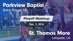 Matchup: Parkview Baptist vs. St. Thomas More  2016
