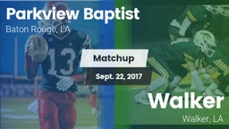 Matchup: Parkview Baptist vs. Walker  2017