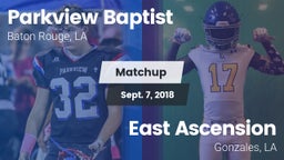 Matchup: Parkview Baptist vs. East Ascension  2018