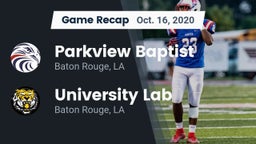 Recap: Parkview Baptist  vs. University Lab  2020
