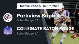 Recap: Parkview Baptist  vs. COLLEGIATE BATON ROUGE 2022