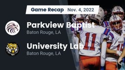 Recap: Parkview Baptist  vs. University Lab  2022