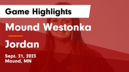 Mound Westonka  vs Jordan  Game Highlights - Sept. 21, 2023