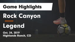 Rock Canyon  vs Legend  Game Highlights - Oct. 24, 2019