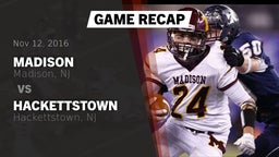Recap: Madison  vs. Hackettstown  2016