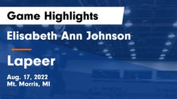 Elisabeth Ann Johnson  vs Lapeer   Game Highlights - Aug. 17, 2022