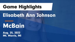 Elisabeth Ann Johnson  vs McBain Game Highlights - Aug. 25, 2022