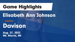 Elisabeth Ann Johnson  vs Davison  Game Highlights - Aug. 27, 2022