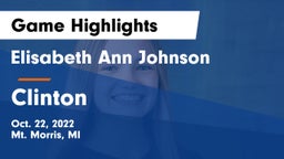 Elisabeth Ann Johnson  vs Clinton  Game Highlights - Oct. 22, 2022